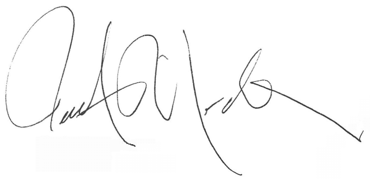 Signature of Ruth Richardson, Minister of Finance