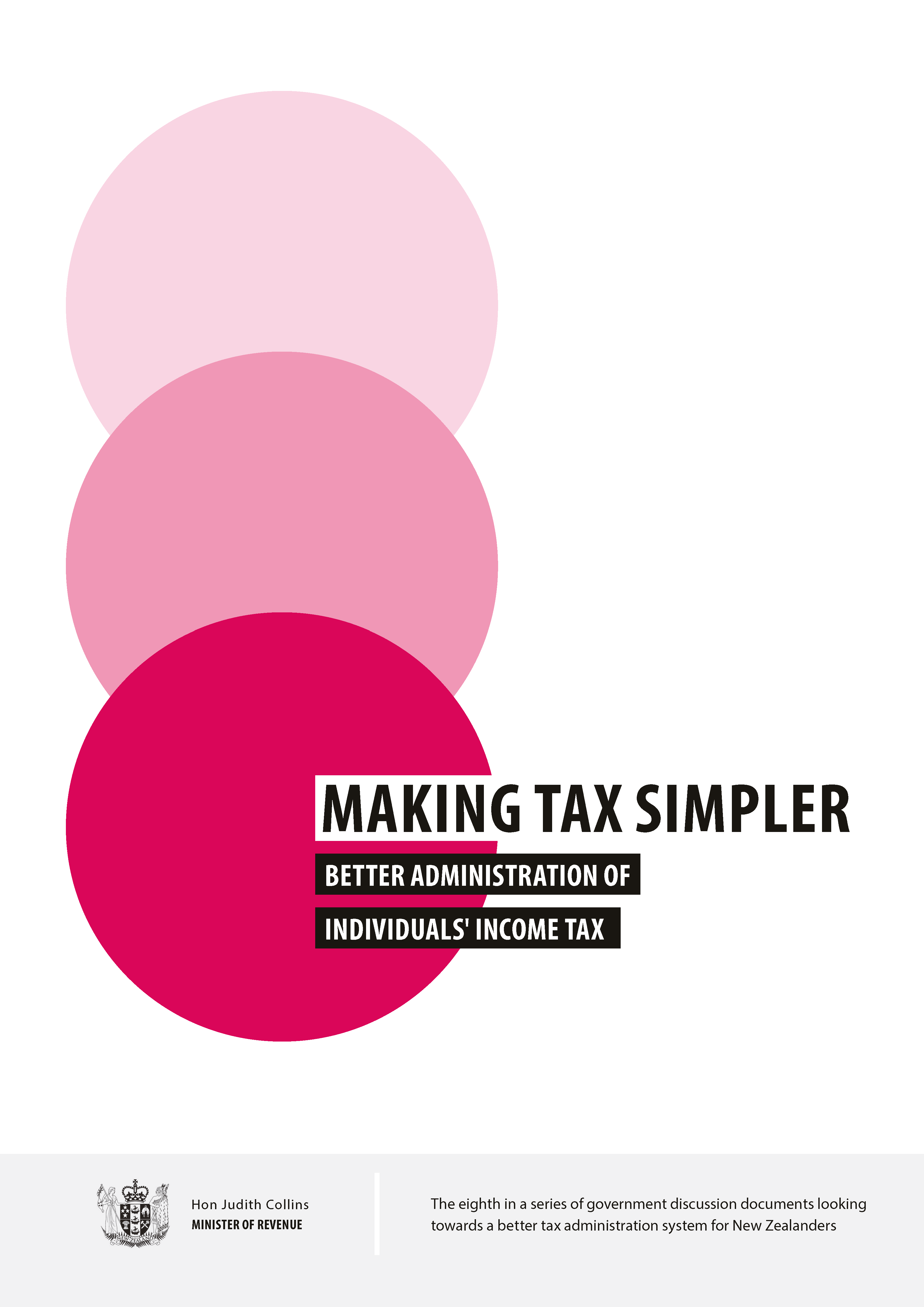 Publication cover. Title - Making tax simpler - Better administration of individuals' income tax (June 2017)